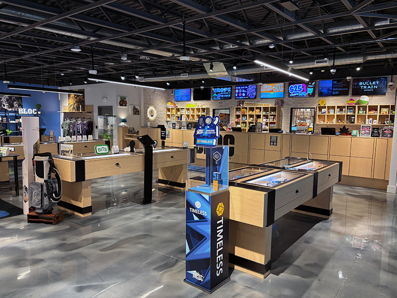 Interior of Sumerset Bloc Store with clean modern interior design and slick display cases