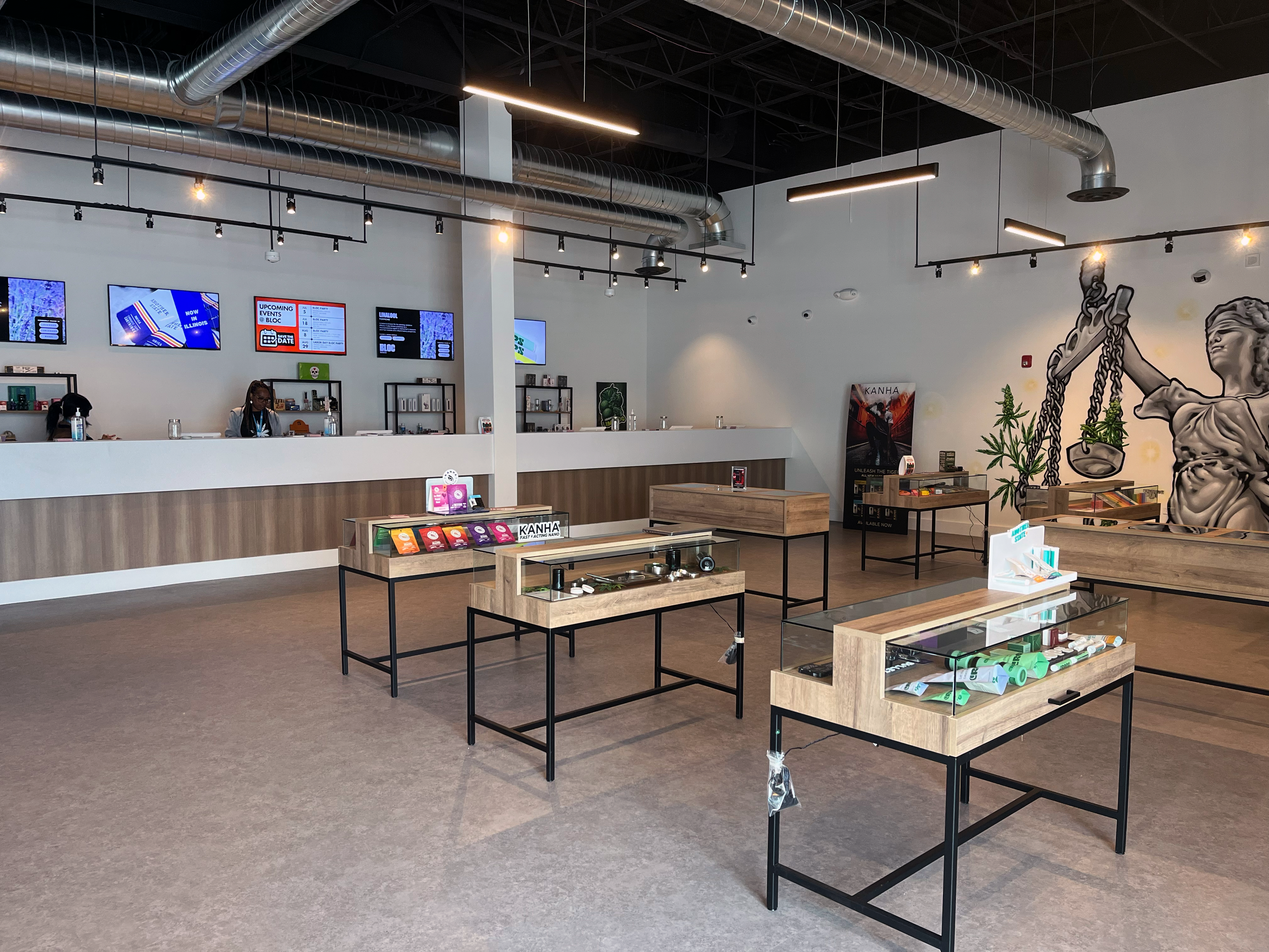 Interior of Sumerset Bloc Store with clean modern interior design and slick display cases