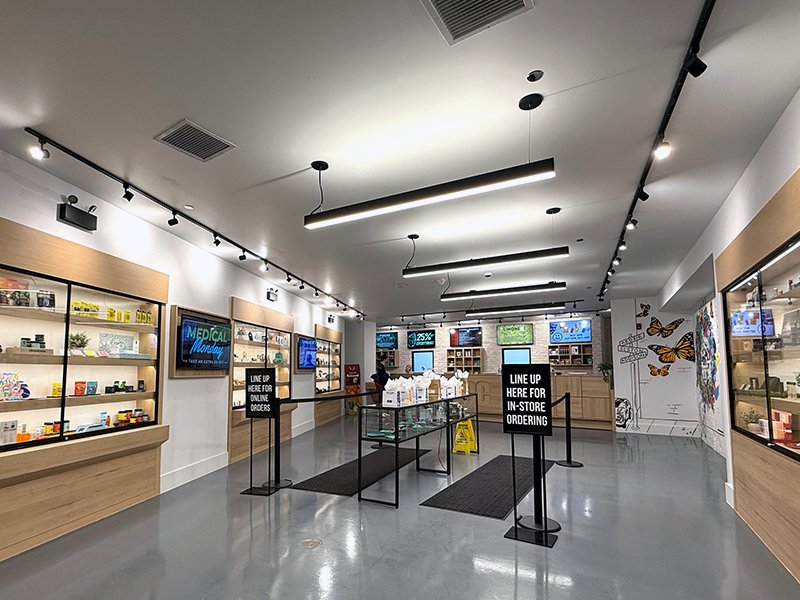 Interior of Sumerset Bloc Store with clean modern interior design and slick display cases