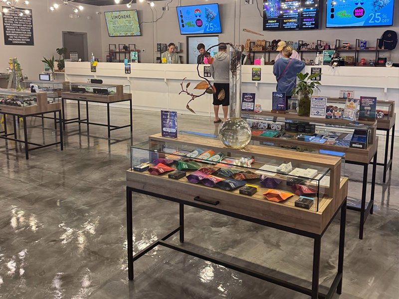 Interior of Sumerset Bloc Store with clean modern interior design and slick display cases