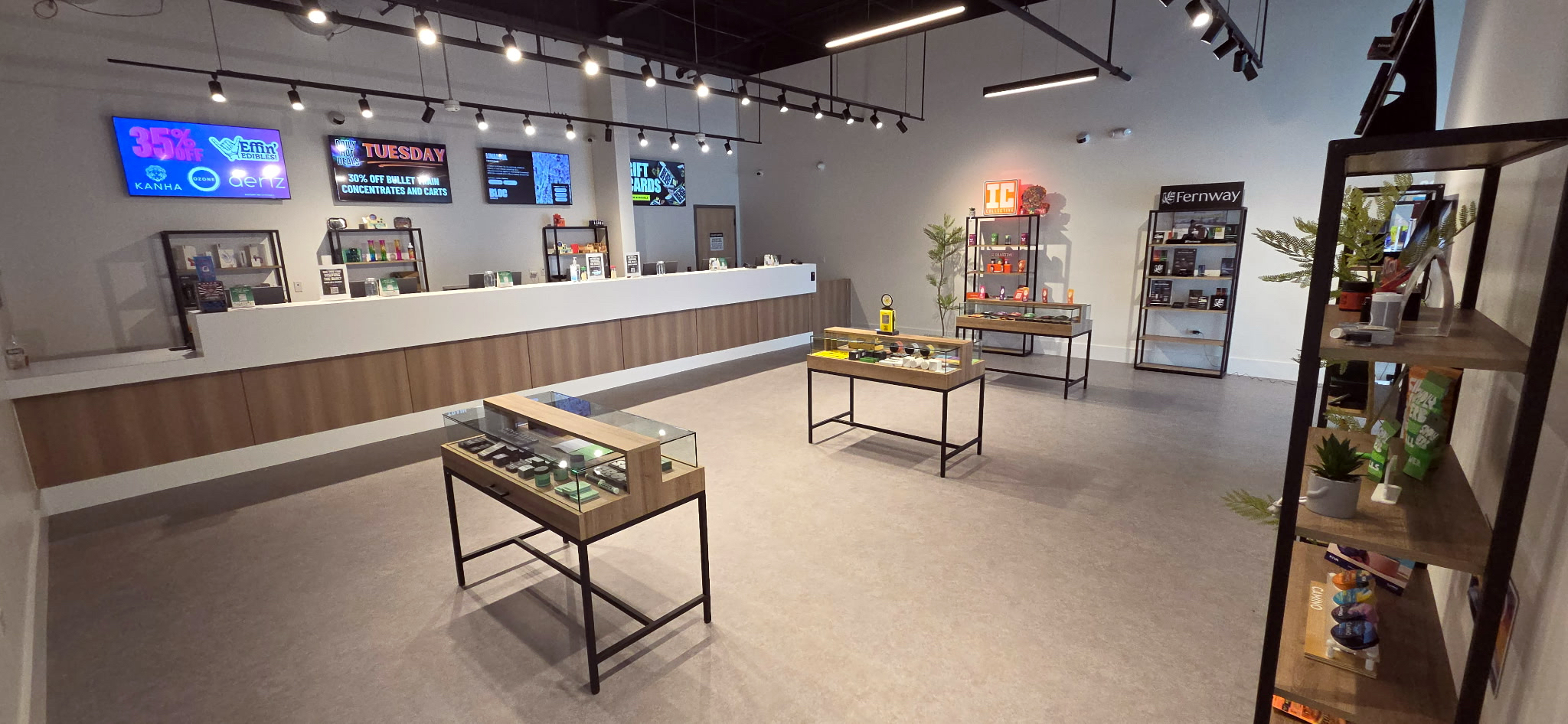 Interior of Sumerset Bloc Store with clean modern interior design and slick display cases