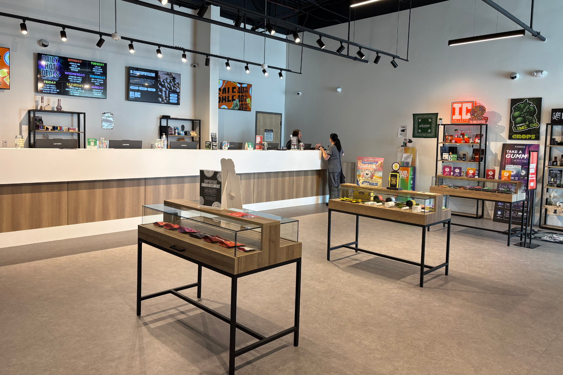 Interior of Sumerset Bloc Store with clean modern interior design and slick display cases