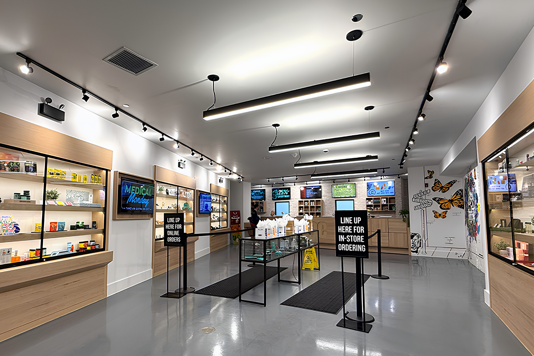 Interior of Sumerset Bloc Store with clean modern interior design and slick display cases