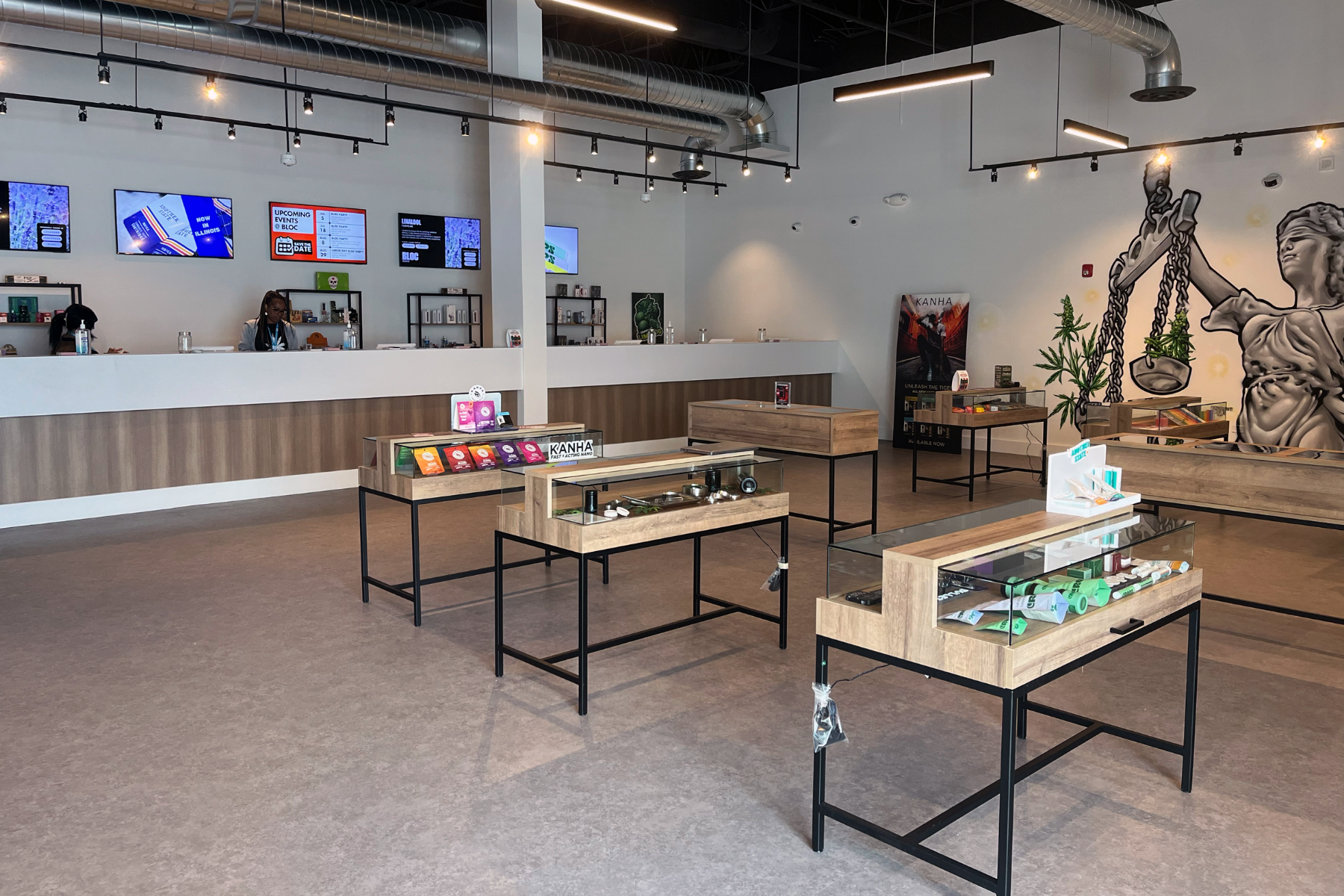 Interior of Sumerset Bloc Store with clean modern interior design and slick display cases
