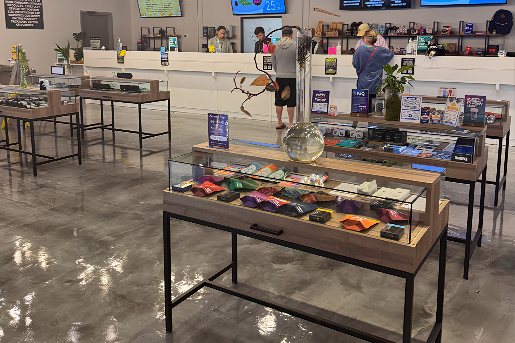 Interior of Sumerset Bloc Store with clean modern interior design and slick display cases