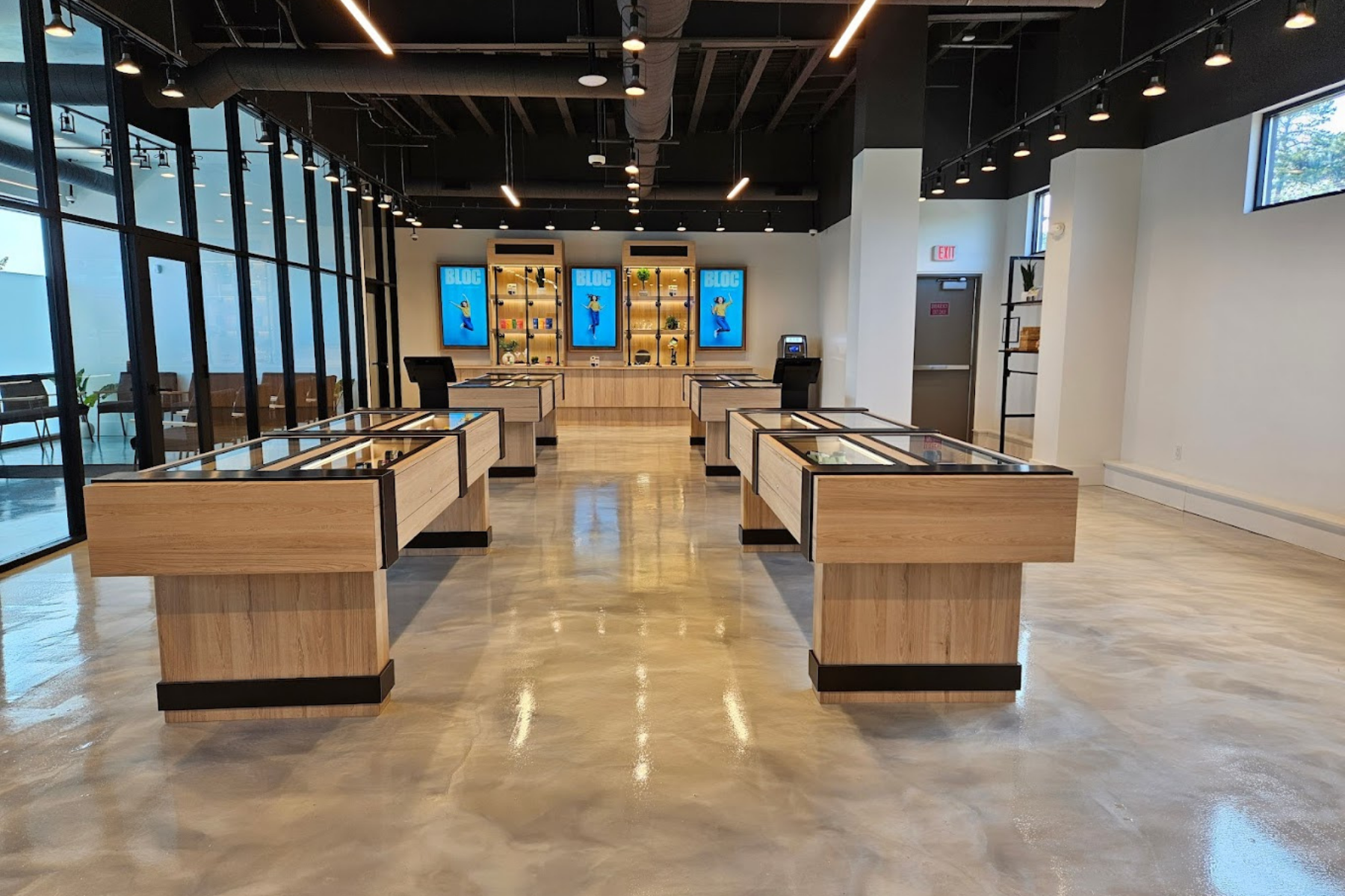 Interior of Sumerset Bloc Store with clean modern interior design and slick display cases